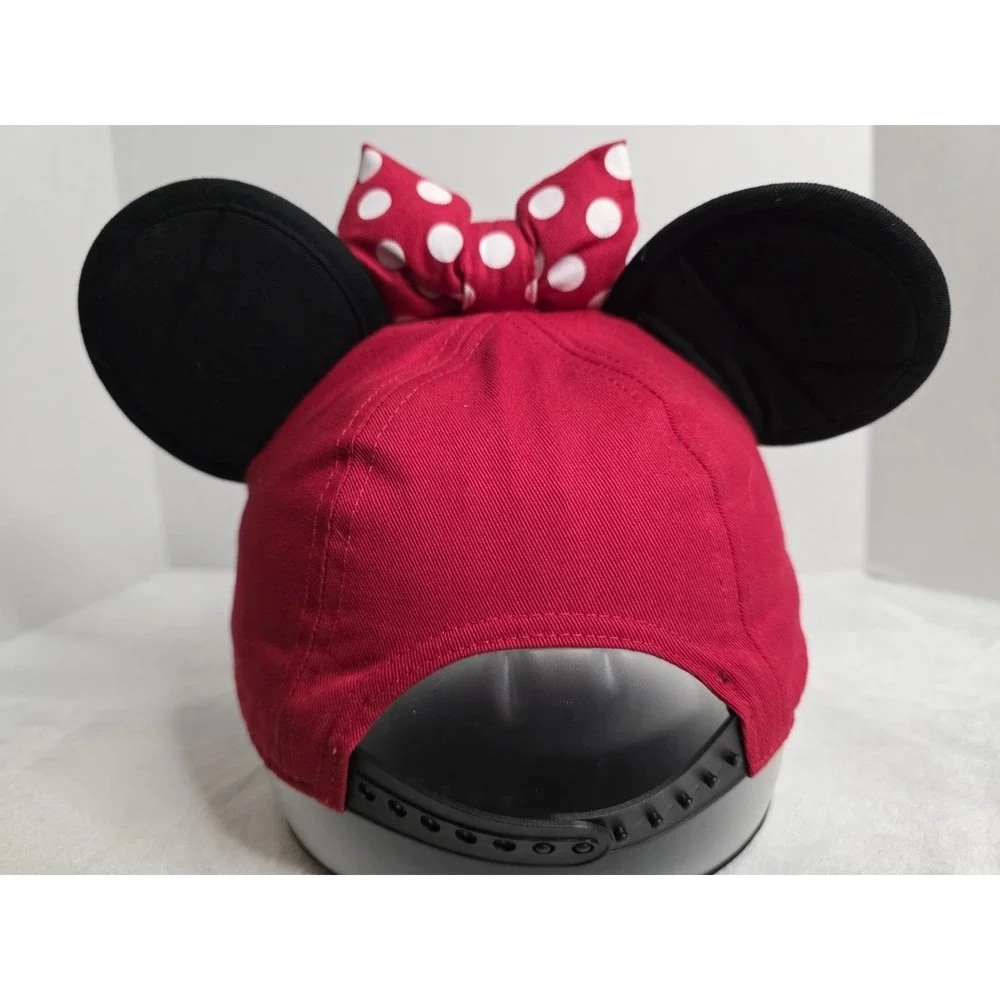 Disney Red Minnie Mouse‎ Baseball Hat with Ears With Bow Adult